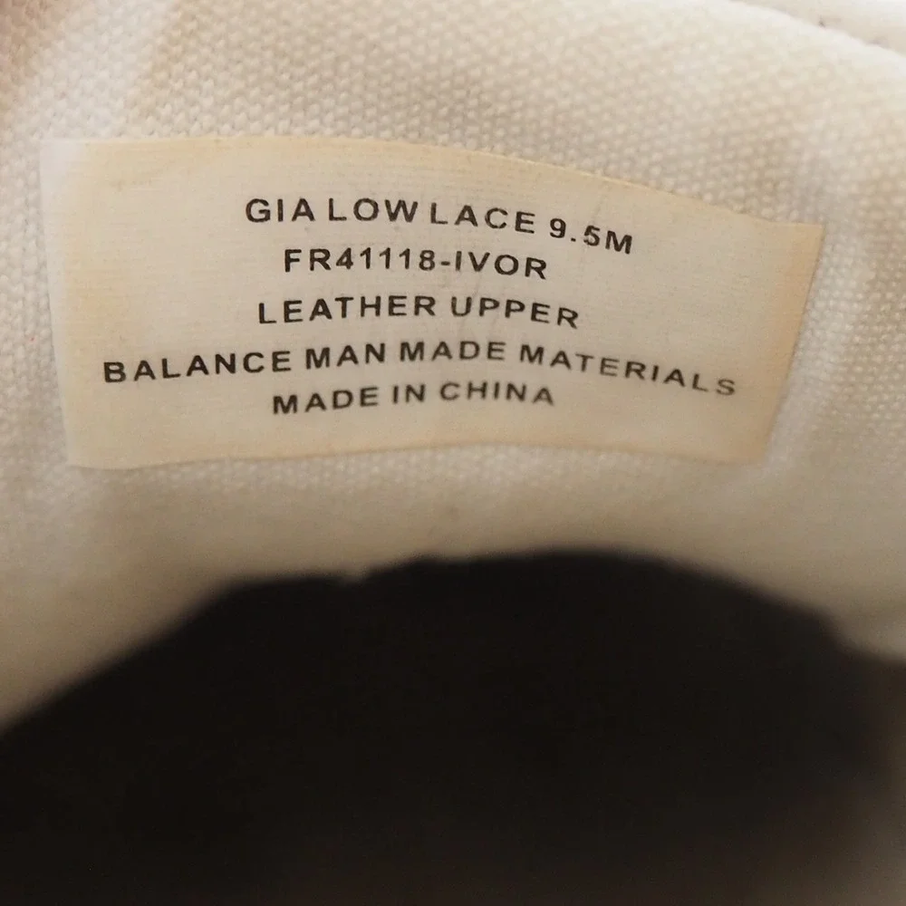 Frye GIA Low Lace Ivory‎ Leather Upper Sneakers Women's Size 9.5M FR41118